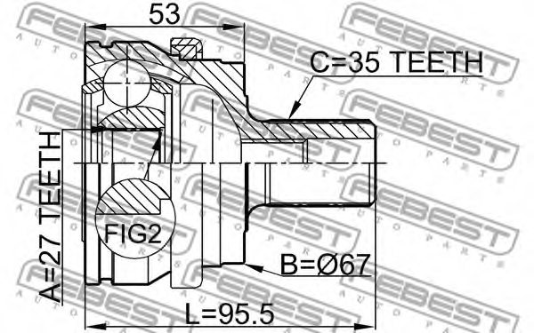 FEBEST 1610-203 Joint, drive shaft